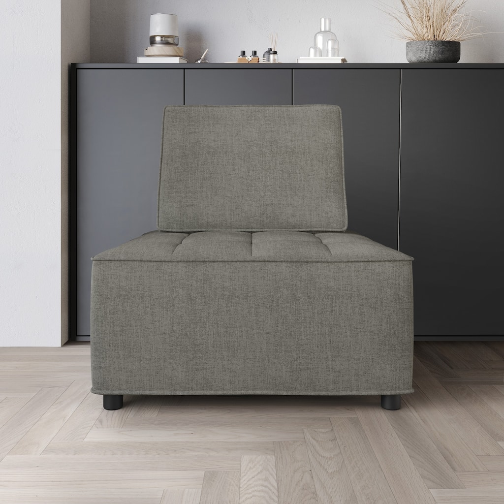 Clayfell Lancy Linen Tufted Square Accent Chair