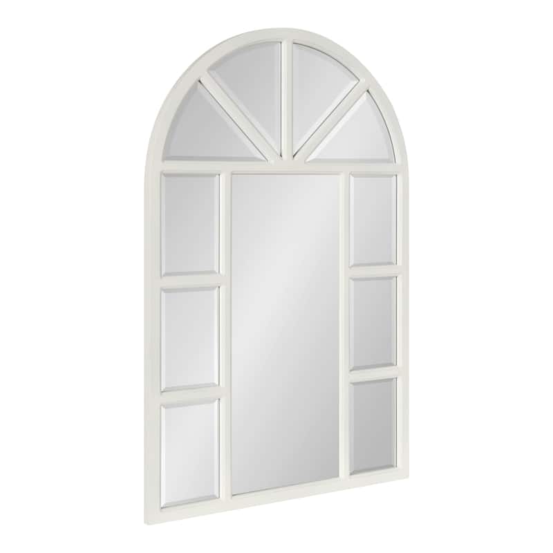 Kate and Laurel Hogan Arch Windowpane Framed Wall Mirror - 24x36 - White