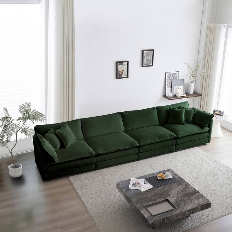 Cloud Chenille Upholstered Modular Sectional Sofa with DIY Combination Design