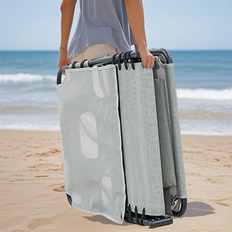 Chaise Lounge Chair Set of 2, 5-Position Adjustable Sunbathing, Foldable Tanning Chair with Face & Arm Holes - 2-Piece