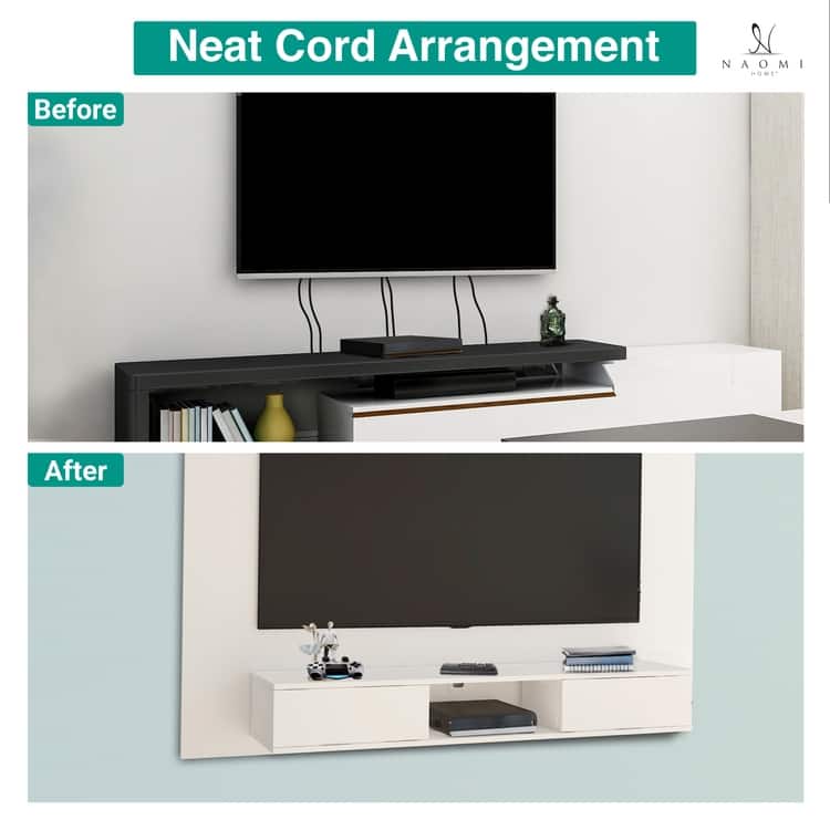 Wall-Mounted Entertainment Center with Multiple Storage Options for TVs up to 70 Inches