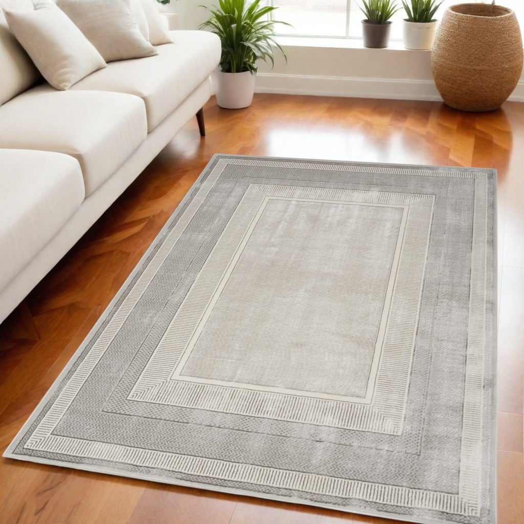 Power Loomed Geometric Modern Non Skid Stain Resistant Area Rug - 118' X '94' X '0.39