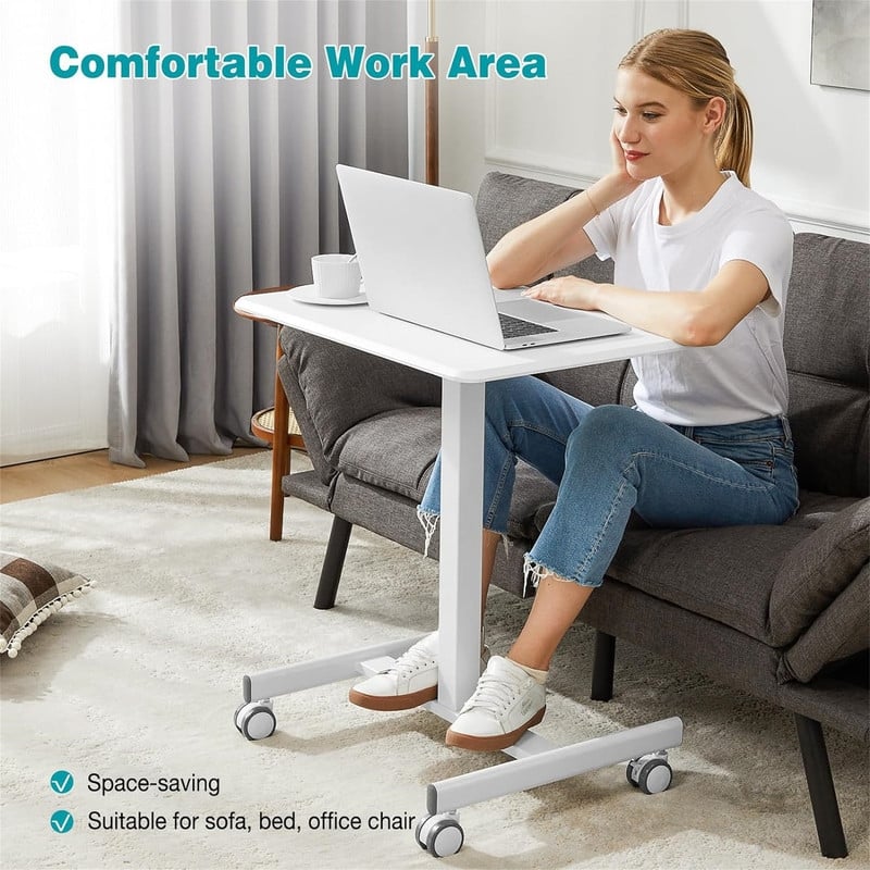 Mobile Portable Rolling Laptop Wheels Small Adjustable Desk