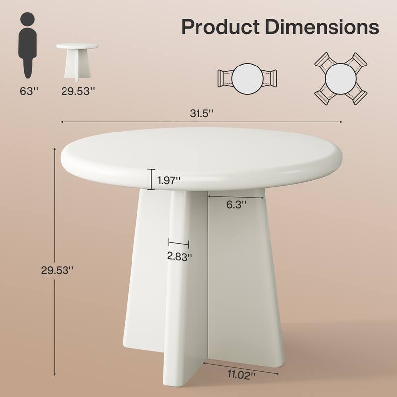 White Round Commercial Furniture for Reception Room