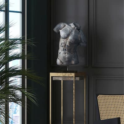Sagebrook Home Modern Neutral Unique Cracked Man Torso Decorative Sculpture - 15" x 9" x 25"