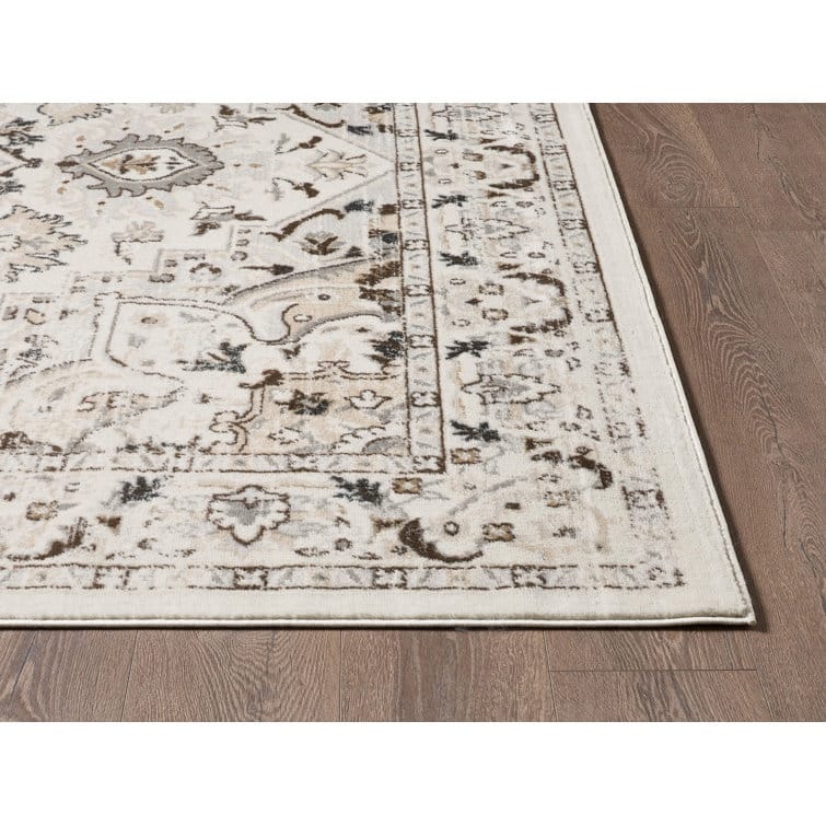 Traditional Cream/Beige Oriental Area Rug