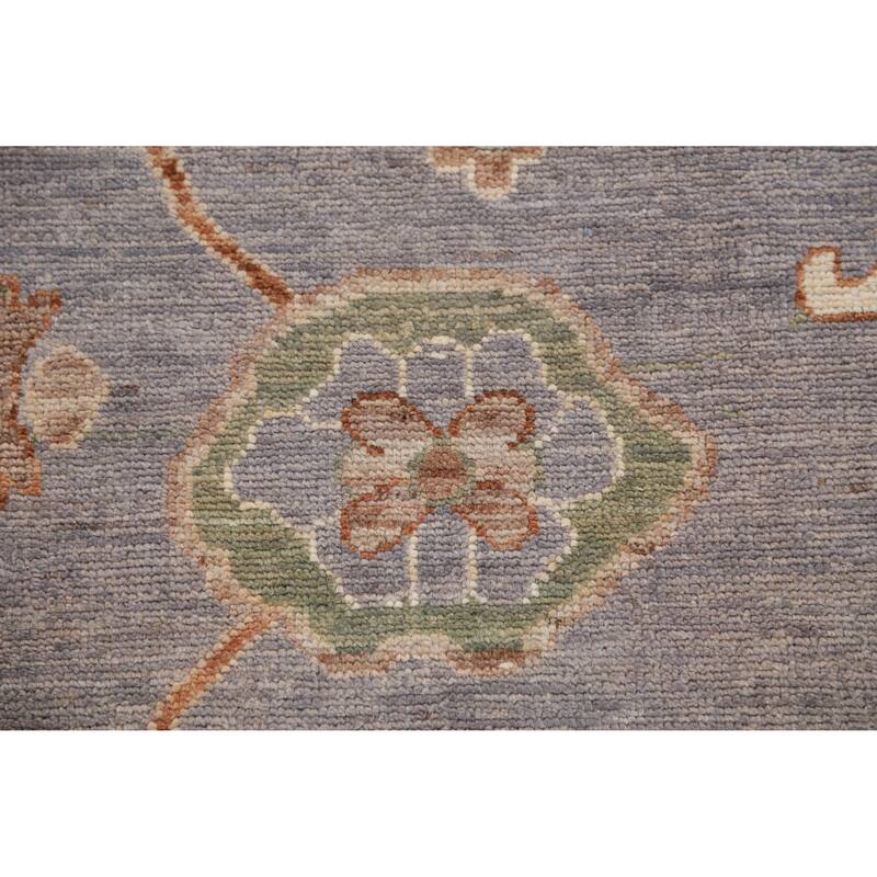 Hand Knotted Oriental 100% Wool Carpet Transitional All-Over Purples Oushak Area Rug - 9' 10'' X 8' 0''