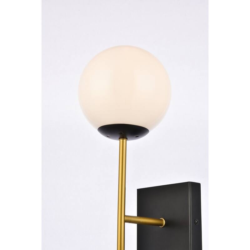 Nina 1 Light White Glass Wall Sconce