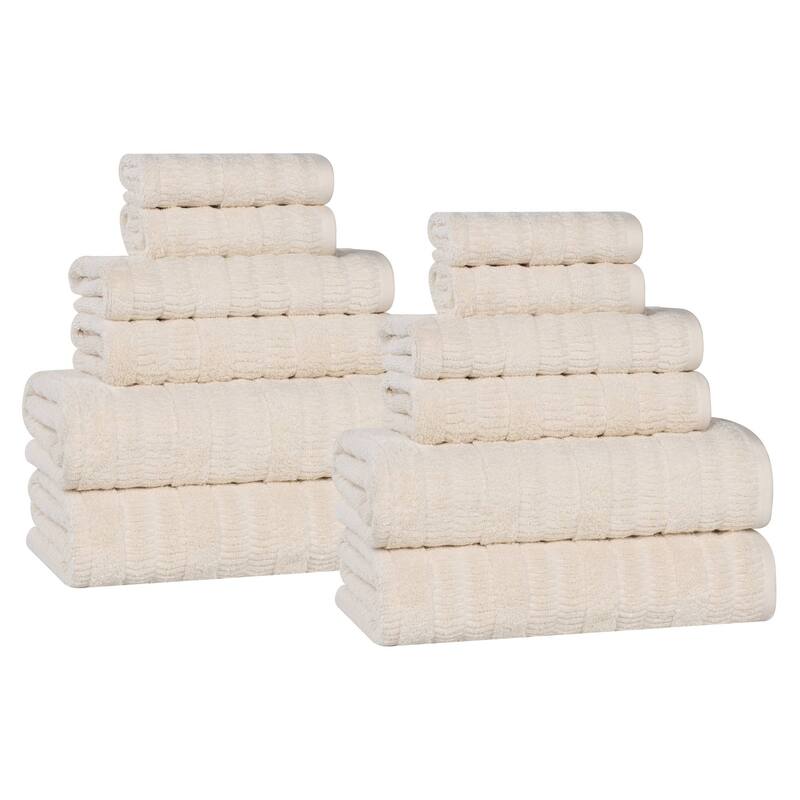 Superior Mika Smart Twist Viscose Cotton Blend 12 Piece Towel Set