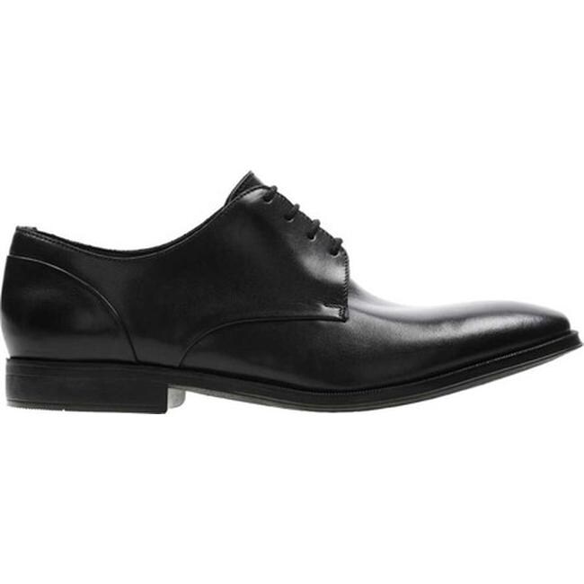 MENS CLARKS BLACK LEATHER SLIP ON SMART FORMAL OCCASION SHOES SIZE GILMAN SLIP