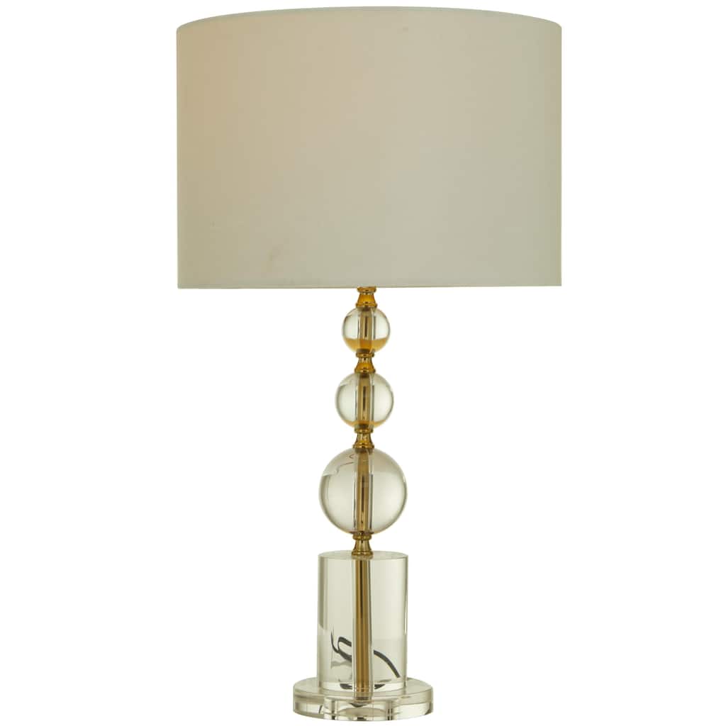 Crystal Orbs Style Base Room Table Lamp with Drum Shade - Gold - CosmoLiving by Cosmopolitan