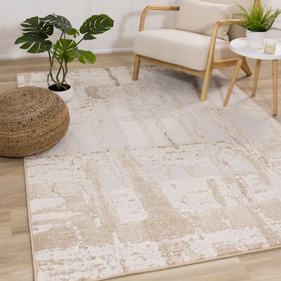 Isabelle Collection - Beige/Cream/Brown Distressed Rug