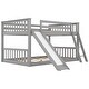 preview thumbnail 12 of 12, Sturdy and Long-lasting Bunk Bed with Reversible and Removable Slide and Ladder, Full over Full, Grey