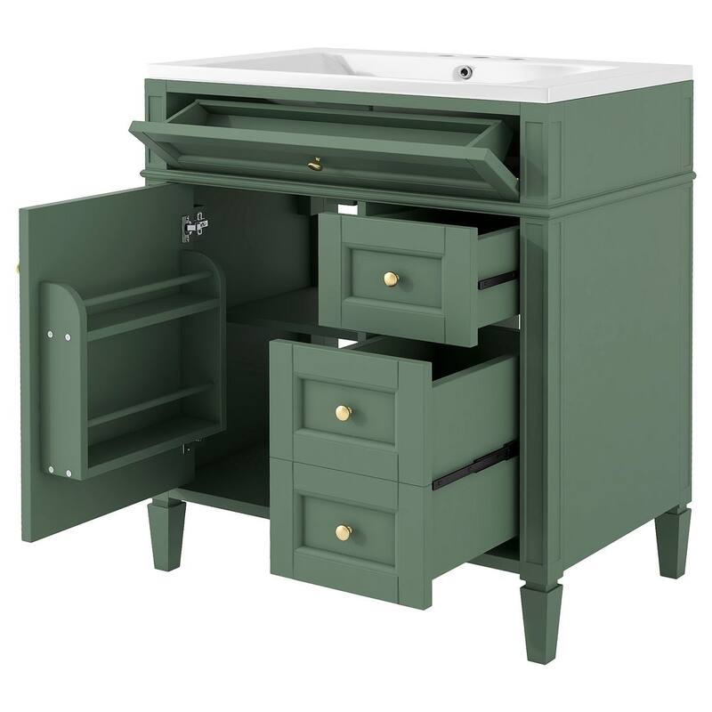 30'' Bathroom Vanity with Top Sink Set, Sink Bathroom Vanity