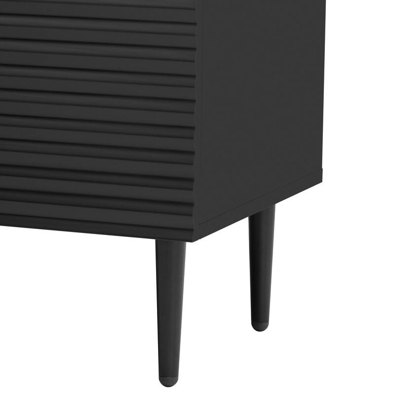 Christopher Knight Home - Mirod Set of 2 Modern Side Cabinets with Adjustable Shelves and Geometric Door Design