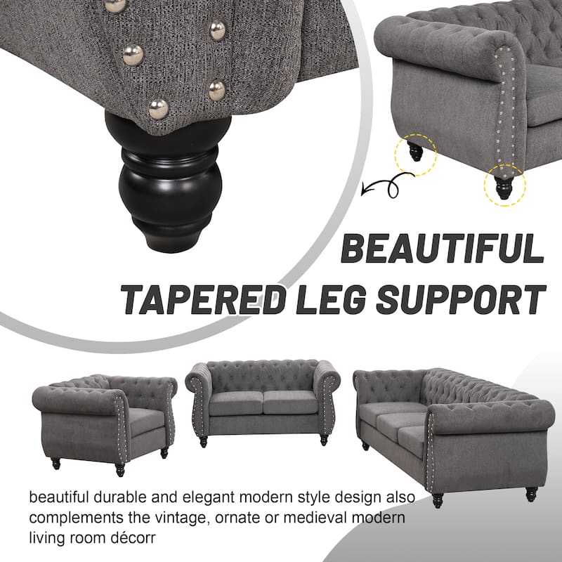 Modern Dutch Velvet Upholstered Sofa Set with Ultra-Soft Armrests and ...