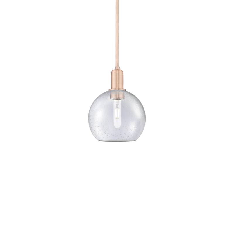 Innovations Lighting 716-1S-11-8 Athens Pendant Athens 8" Wide Mini - Antique Copper / Seedy
