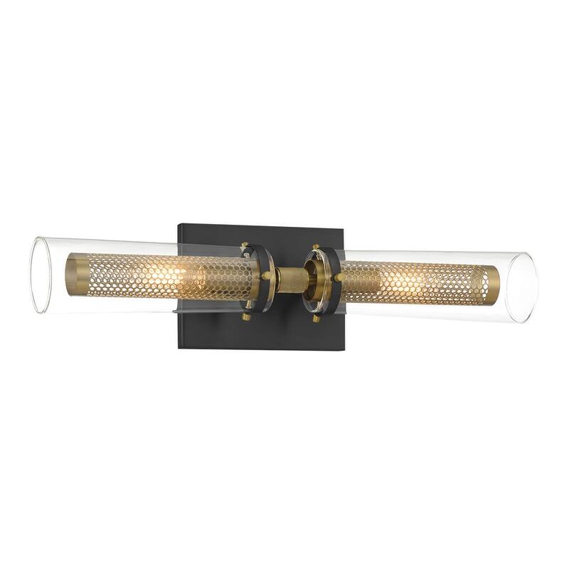 Minka Lavery 2182 Emmerham 2 Light 20" Wide Vanity Light with Clear - Coal / Soft Brass