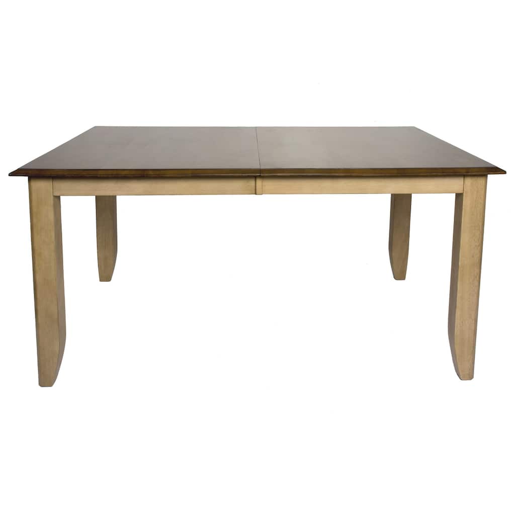 Distressed Two Tone Rectangular Wooden Dining Table - 60" - Brown