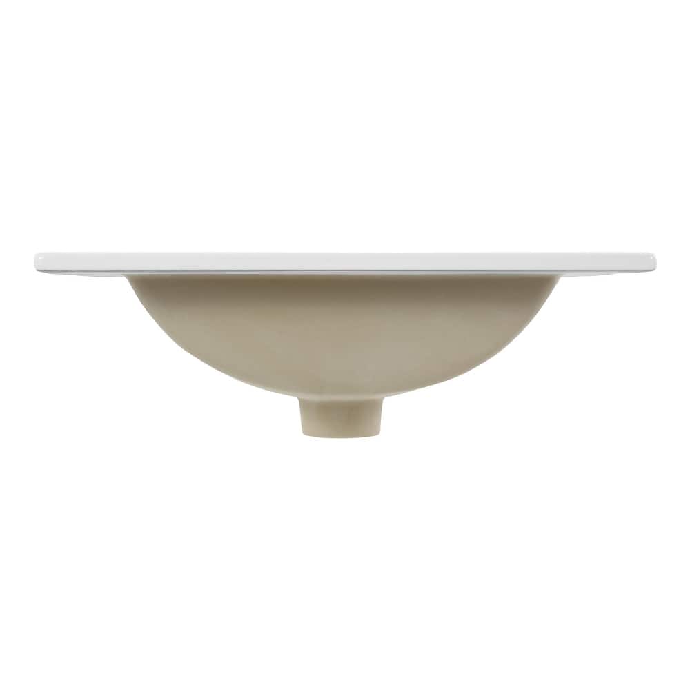 Aubert 3-Hole Classic Contemporary Rectangular Ceramic Single Sink Basin Vanity Top, by JONATHAN Y