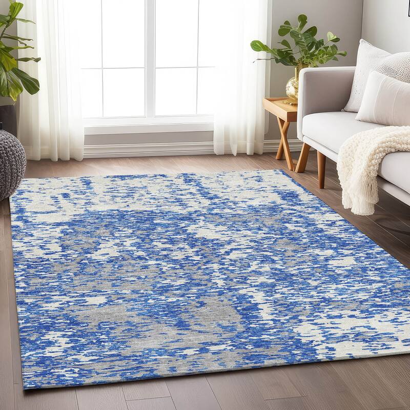 Premium Washable Super Soft Abstract Pixels Mayfield Rug - Blue - 9' x 12'