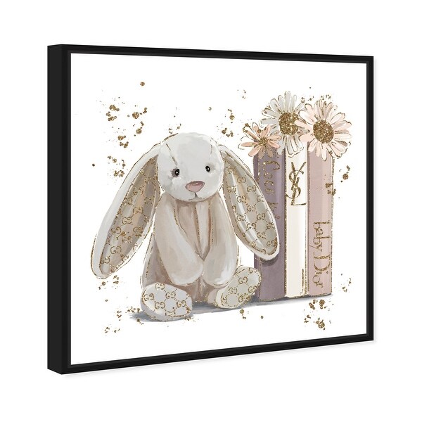 Oliver Gal 'Bunny Reads Fashion' Fashion White Wall Art