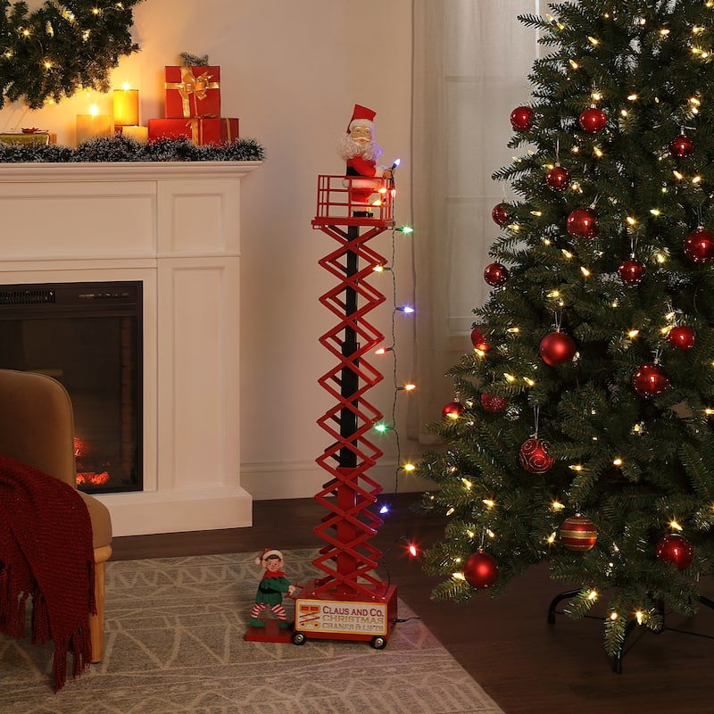 50" Animated & Musical Santa's Lift - White