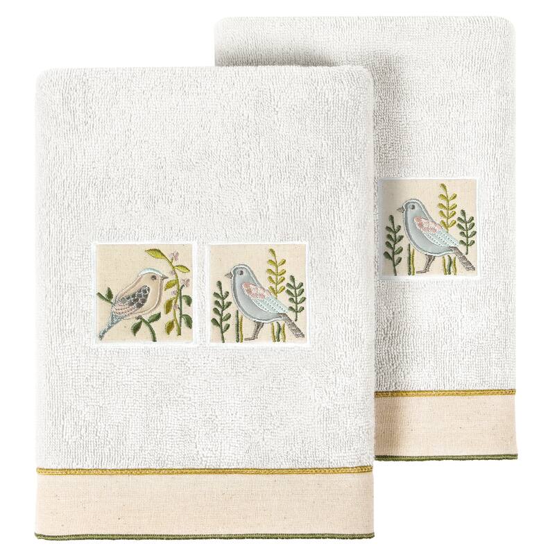 Authentic Hotel and Spa Turkish Cotton Belinda 2PC Hand Towel Set - Silver