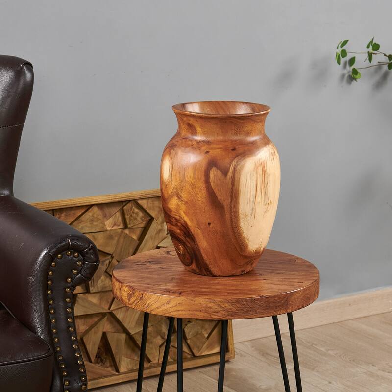 Home Soft Things Guci Vase Tegal Vase Rustic Farmhouse Suar Wood Vase