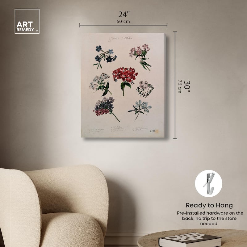 Seven Flowering Plants Canvas by Art Remedy, Gallery Wrapped