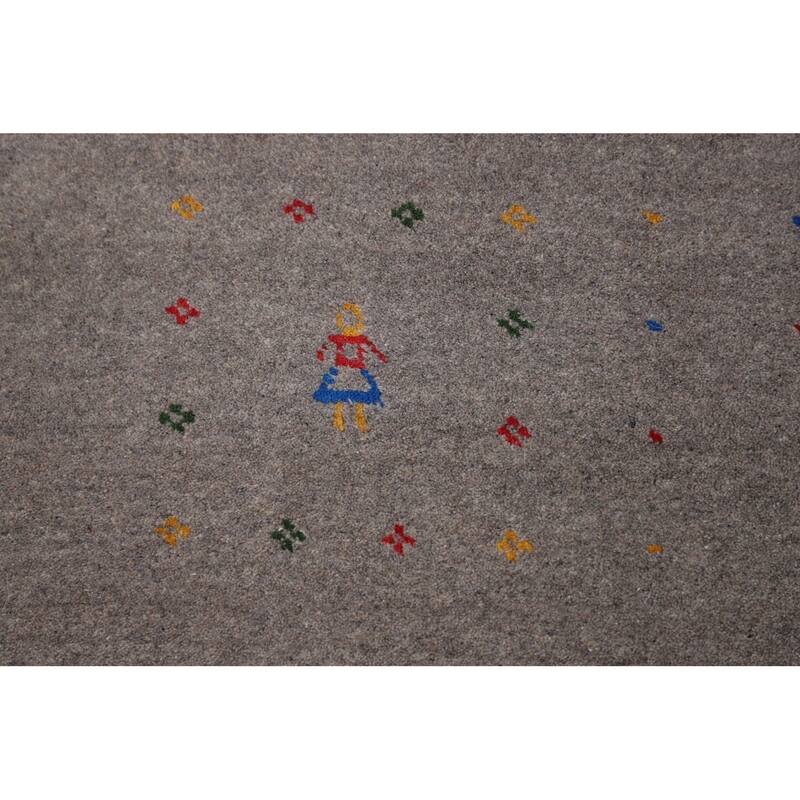 Tribal Gabbeh Indian Area Rug Handmade Wool Carpet - 8'0"x 9'11"