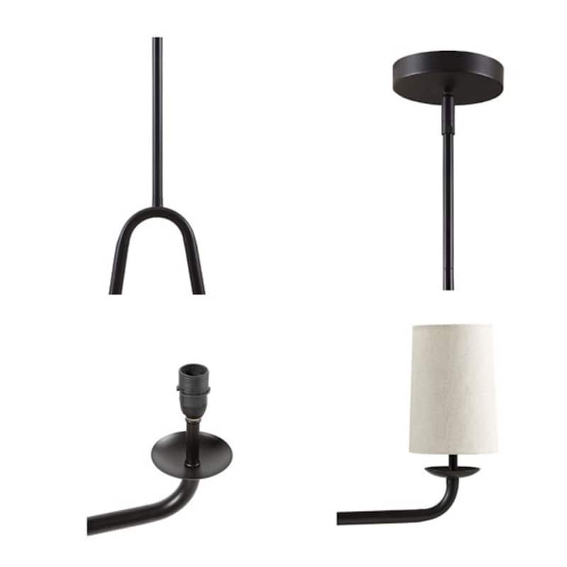 5-Light Farmhouse Bronze Linear Chandelier for Dining Room