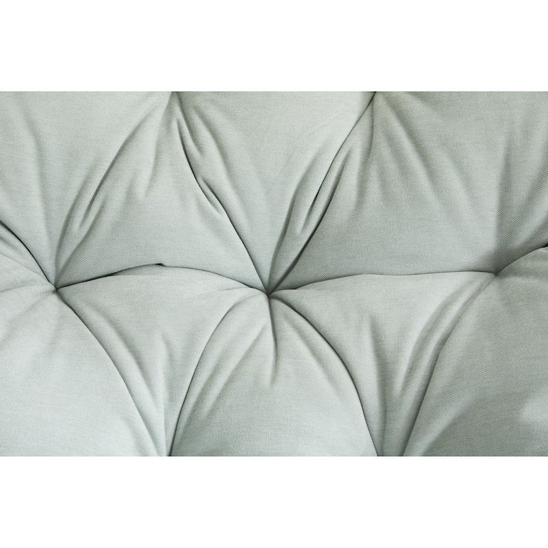 Light Blue Modern 37" 360° Swivel Barrel Chair with Sturdy Base and Large Cushion for Living Room