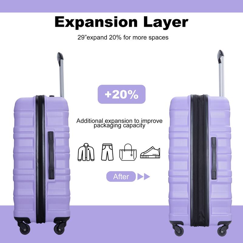 PC Hardshell Luggage Set with Spinner Wheels, Two Hooks & TSA Lock (21/25/29)