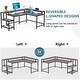 preview thumbnail 31 of 32, L Shaped Desk with Monitor Shelf, Reversible Corner Computer Desk for Office Home 69"