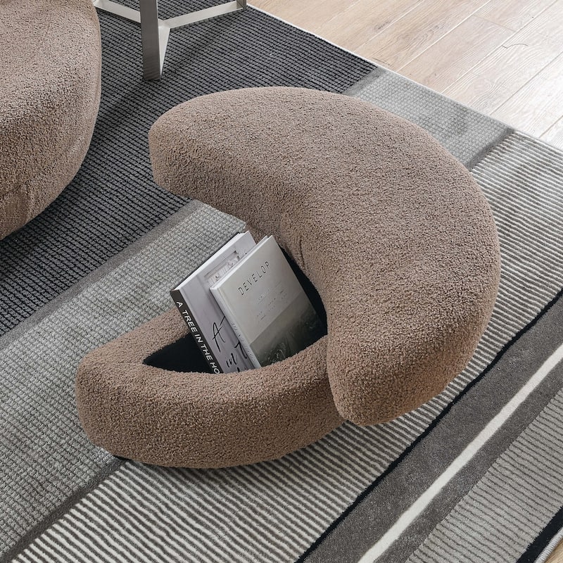 Modern Accent Round Loveseat Circle Swivel Barrel Chairs for Bedroom Cuddle Sofa Chair Lounger Armchair, 4 Pillows