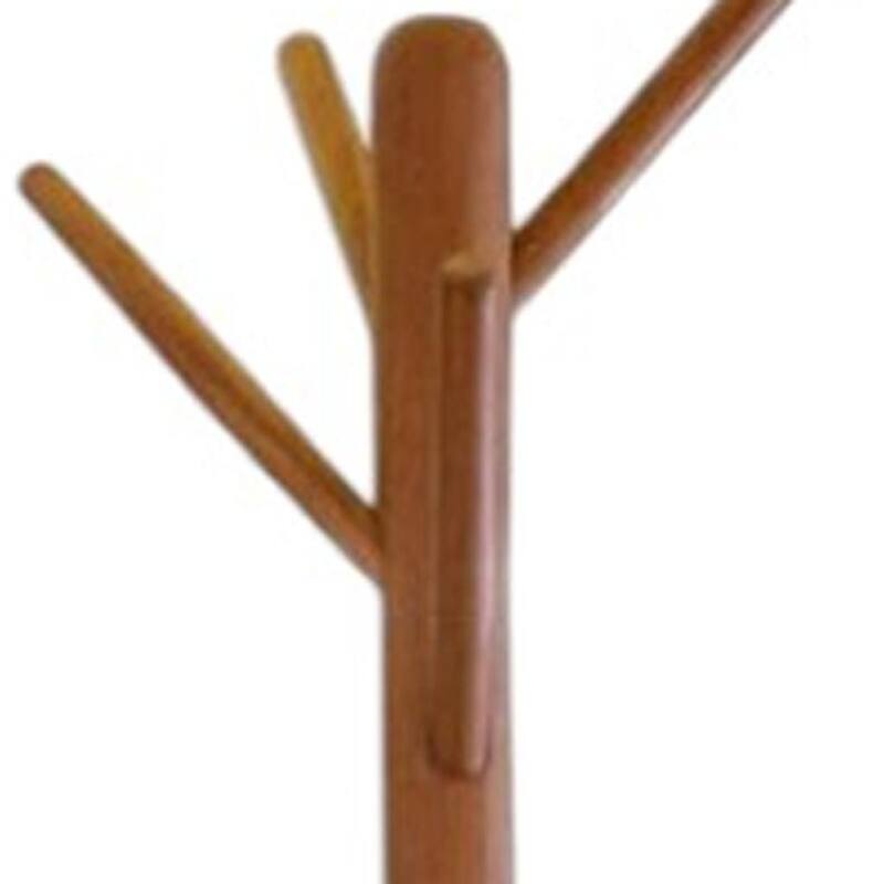 HomeRoots 67" Brown Solid Wood Ten Hook Freestanding Coat Rack - 15.00 in. x 67.00 in. x 15.00 in.