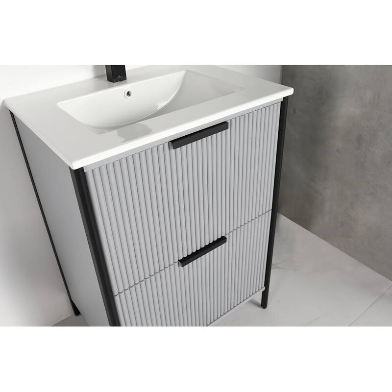 Blossom 24 Inch All Wood Freestanding Bathroom Vanity with Sink
