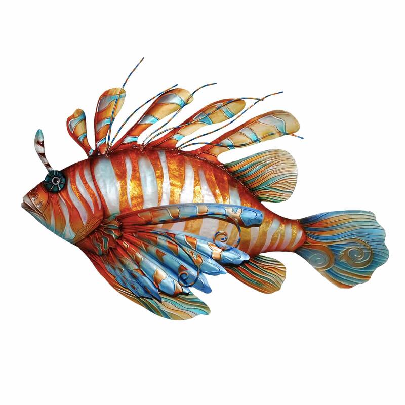 Eangee Handmade Lionfish Capiz Shell Wall Decor Large, 21 x 4 x 15 in.