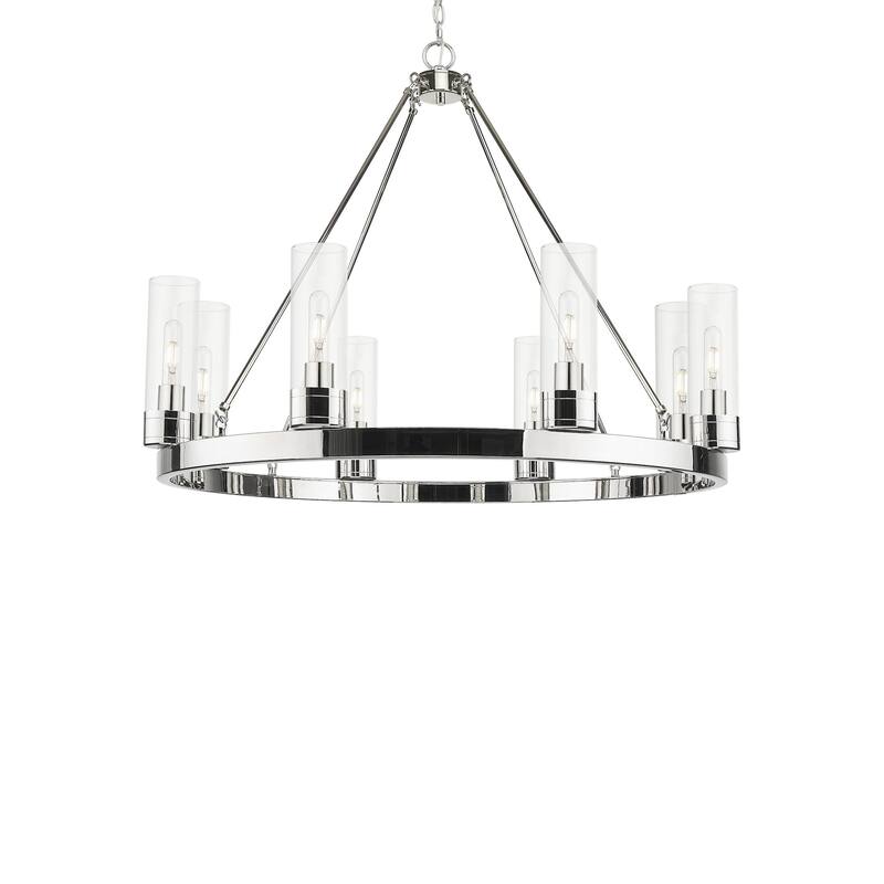Innovations Lighting 617-8CR-28-36-8 Boreas Chandelier Boreas 8 Light - Polished Nickel / Clear