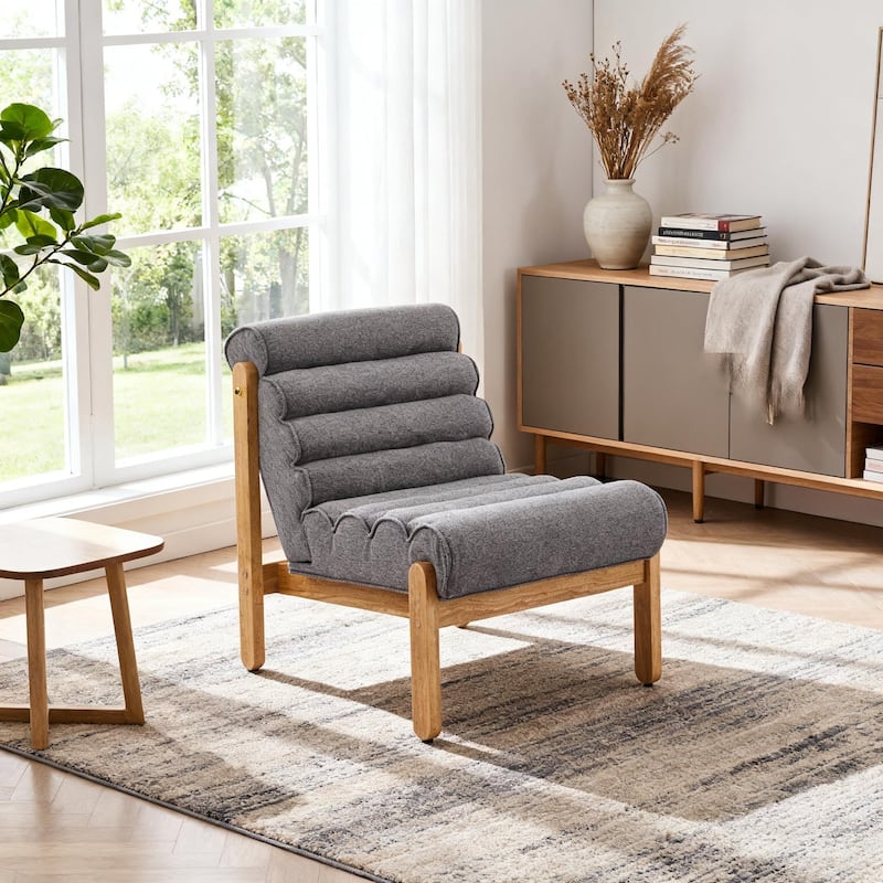 Scott Living - Modern Upholstered Accent Chair with Plush Layered Cushion & Solid Wood Frame - 25.75"W