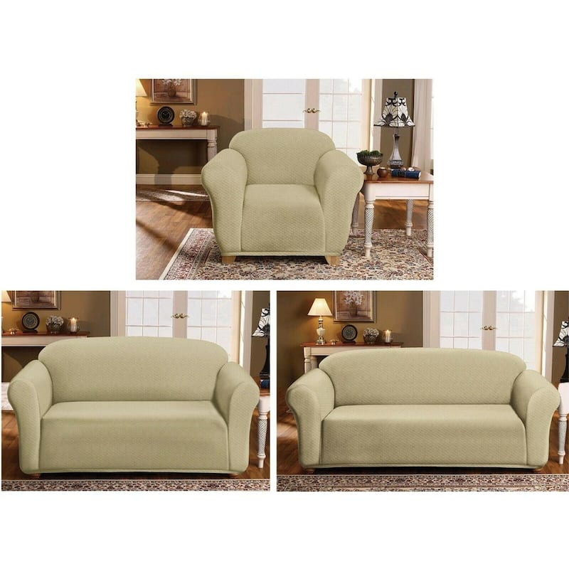 Milan Furniture Slipcover Fitted Couch Cover, Jacquard Soft Stretch