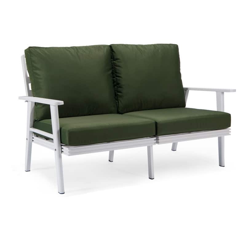 Walbrooke Polyester Upholstered Aluminum Frame Outdoor Loveseat with Powder-Coated Finish and Removable Cushion Covers - 56.69
