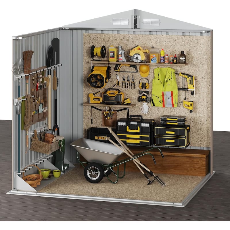 Outdoor Storage Shed with Lockable Doors and Air Vents for Garden