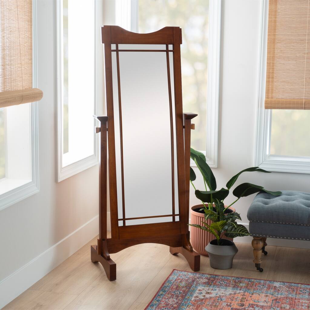 Adjustable Rectangular Vertical Floor Mirror - 60" - Brown
