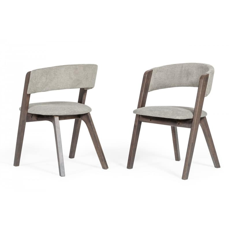 Set of Two Gray Wenge Dining Chairs - Grey