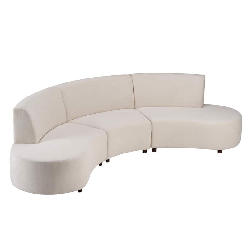 Christopher Knight Home - Luna Modern Upholstered Curved Modular Sofa with Pine Frame