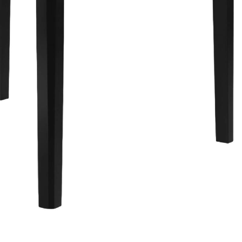 Pazy Counter Height Table, 48 Inch White Faux Marble Top, Black Legs