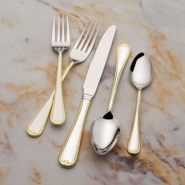Mikasa Cameo Gold 65-Piece Flatware Set