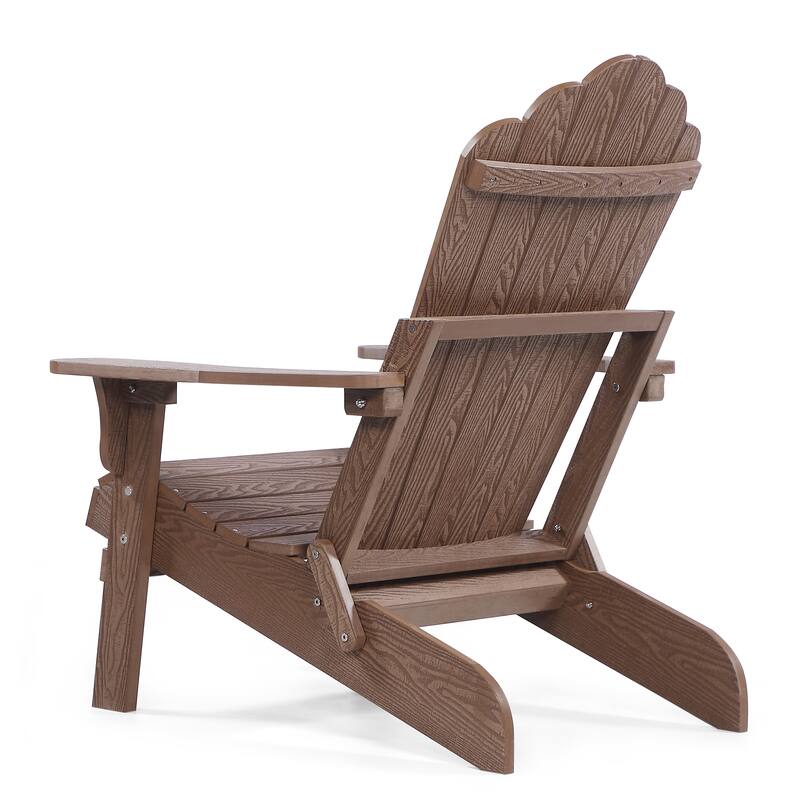 Haven Folding Poly Resin Plastic Adirondack Chair